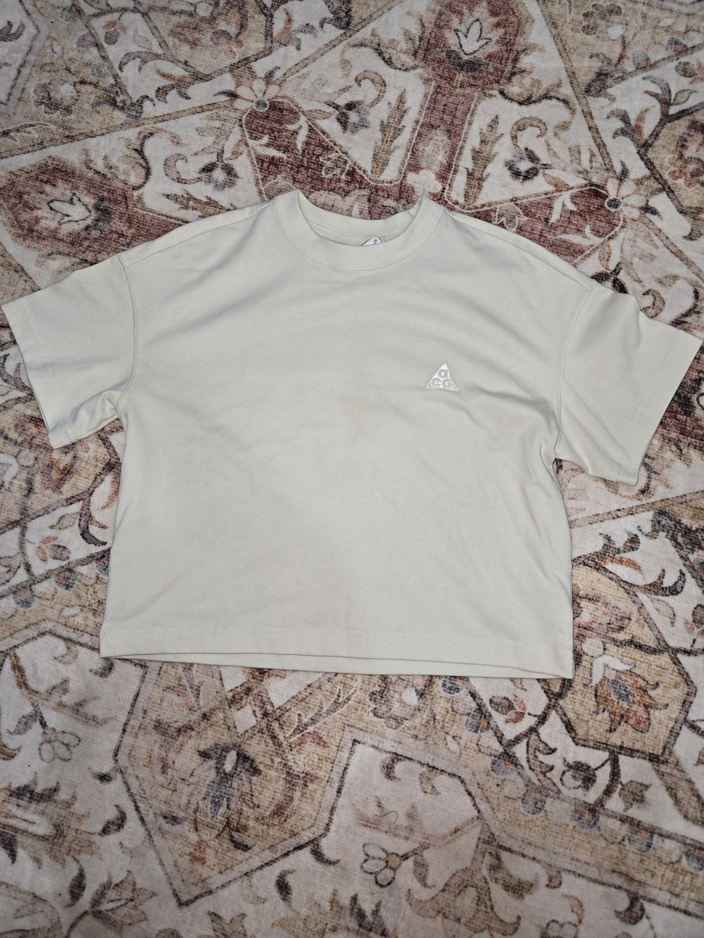 Nike ACG Dri Fit Cropped Crew T-Shirt in Light Cream